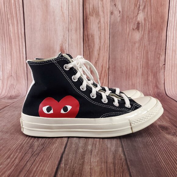 *FLAWS* Converse Unisex W8 M6 Chuck Taylor All Star 70 Hi Comme des Garcons PLAY - Picture 5 of 16